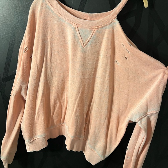 Peach Off-Shoulder Sweater - Picture 2 of 5